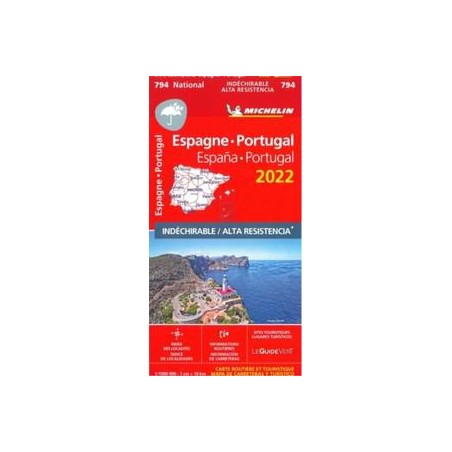 Mapa carreteras nacional españa - portugal 2022