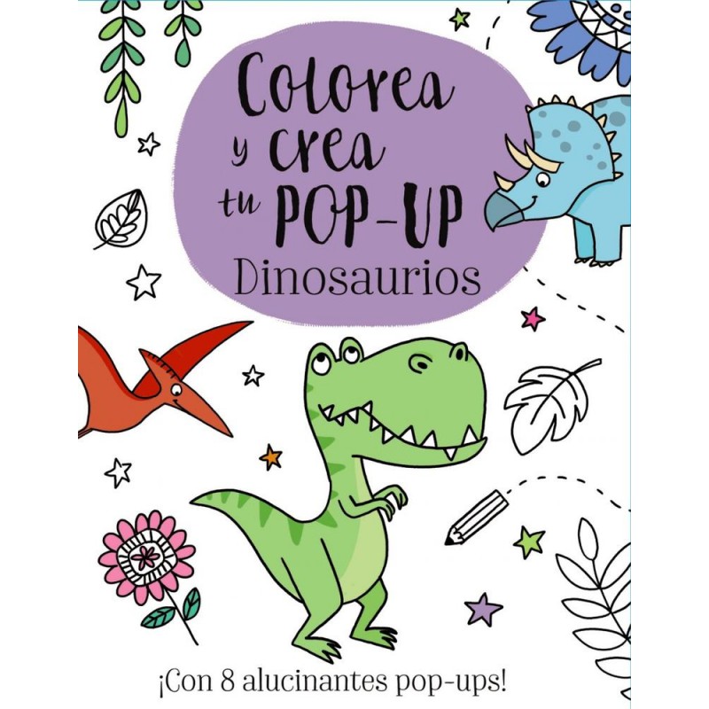 Colorea y crea tu pop-up de dinosaurios Colorea y crea tu pop-up de dinosaurios