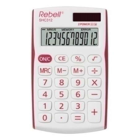 Calculadora de bolsillo rebell 12 digitos roja