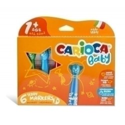 Rotuladores carioca baby teddy marker 6 colores