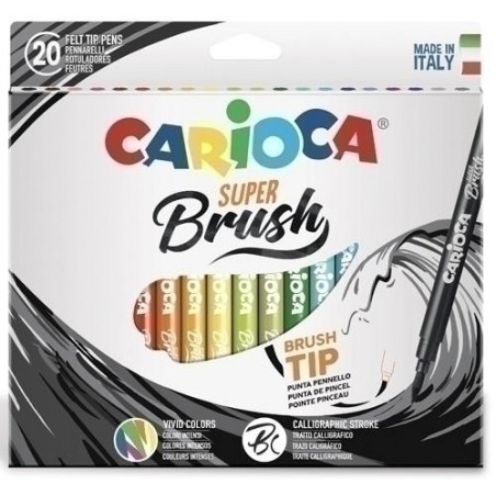 Rotulador carioca super brush caja de 20 colores