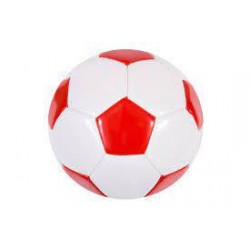 Balón de fútbol cuero blanco y rojo
