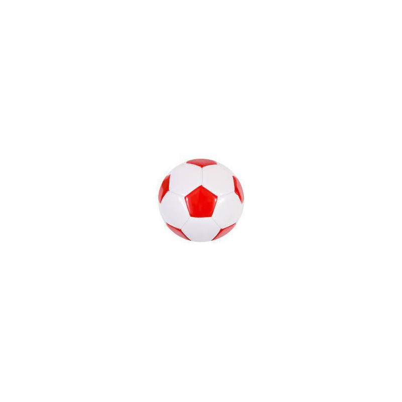 Balón de fútbol cuero blanco y rojo