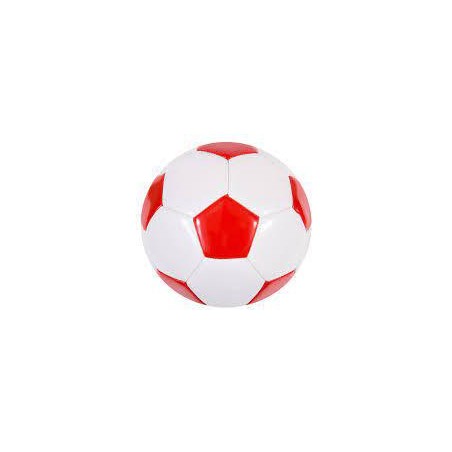 Balón de fútbol cuero blanco y rojo
