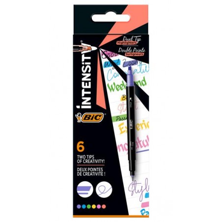 Rotulador Bic intensity dual 6 colores