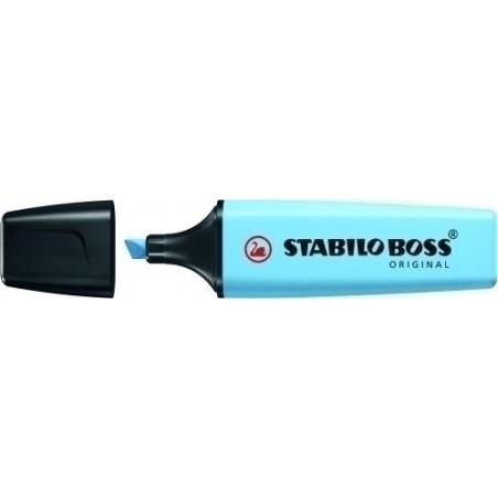 Marcador stabilo boss original pastel azul ventoso