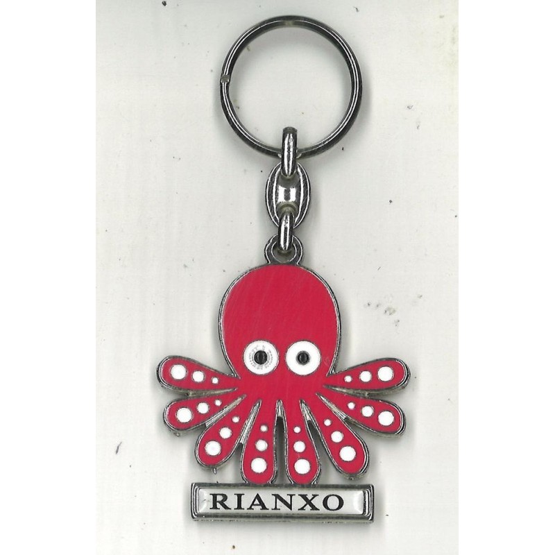 Llavero recuerdo de rianxo pulpo metálico