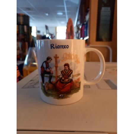 Taza recuerdo de Rianxo con asa