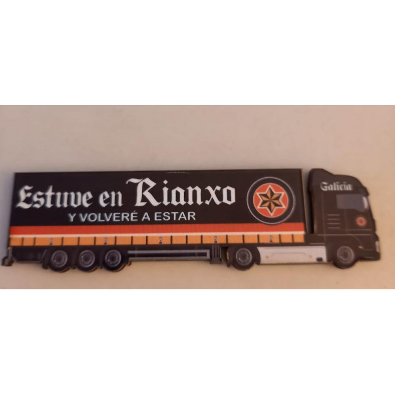 Imán recuerdo de Rianxo camión estrella galicia