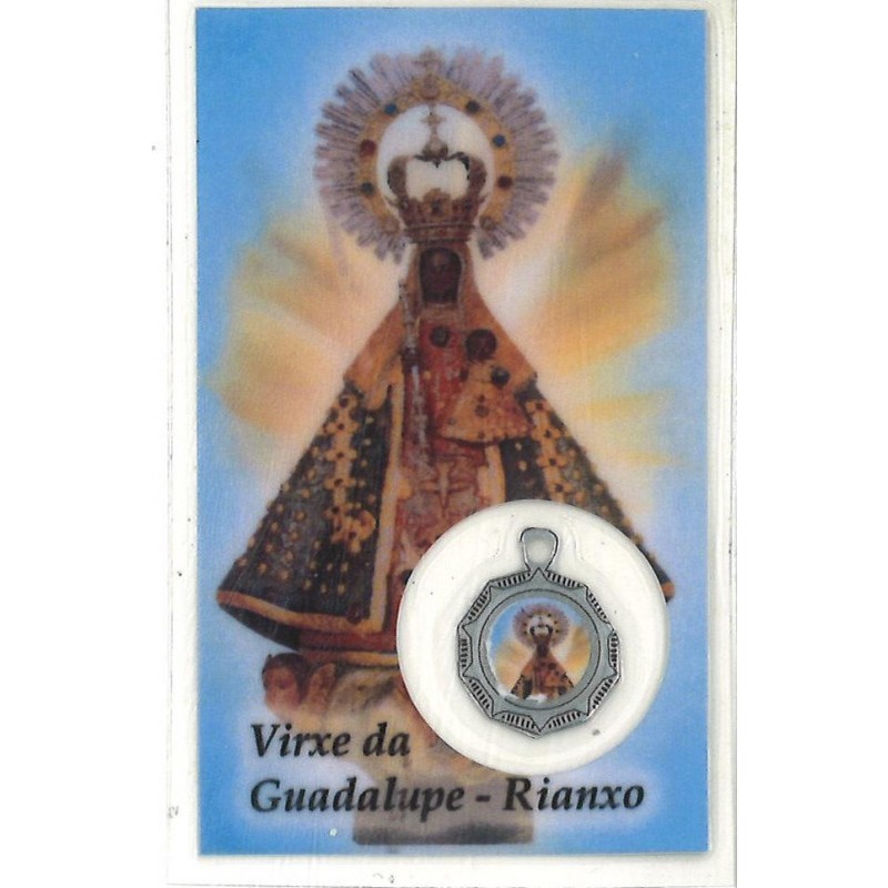 Estampa con medalla virgen de guadalupe