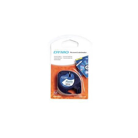 Cinta dymo letratag plástico negro/blanca 12mmx4m