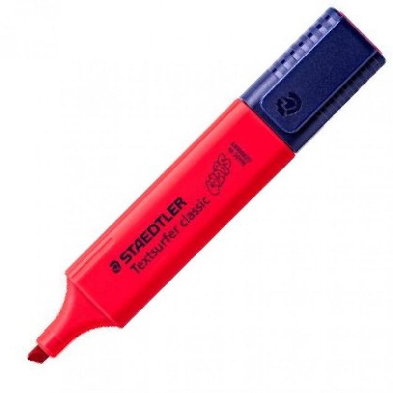 Marcador fluorescente staedtler rojo intenso 