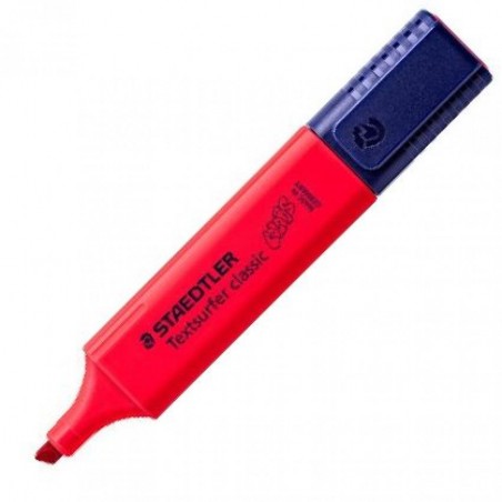 Marcador fluorescente staedtler rojo intenso 