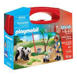 Playmobil maletín de osos panda y cuidadora