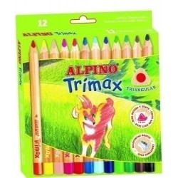 Lápices de colores alpino trimax 12 colores