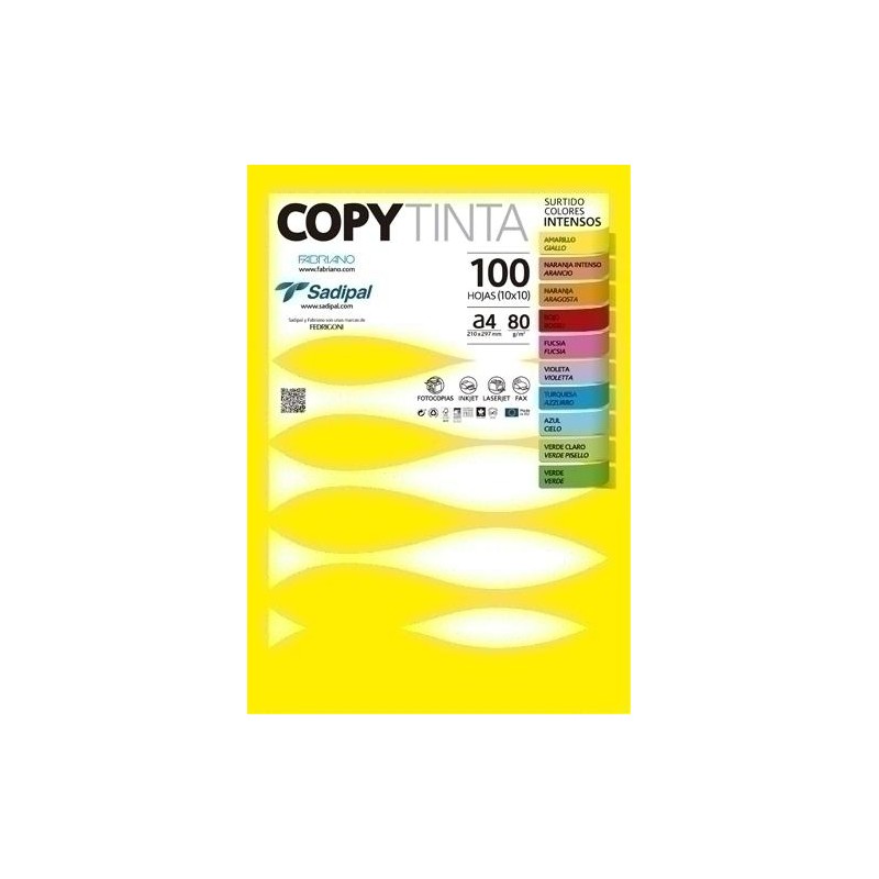 Papel A4 colores intensos 100 hojas 90 gr  copytin