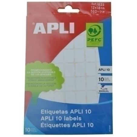 Etiquetas adhesivas apli 12x18mm 560 unidades