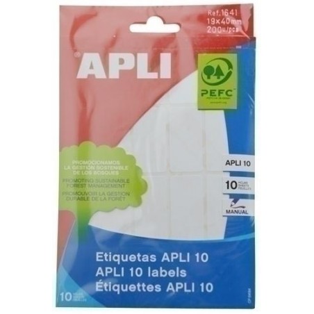 Etiquetas adhesivas apli 19x40mm 200 unidades