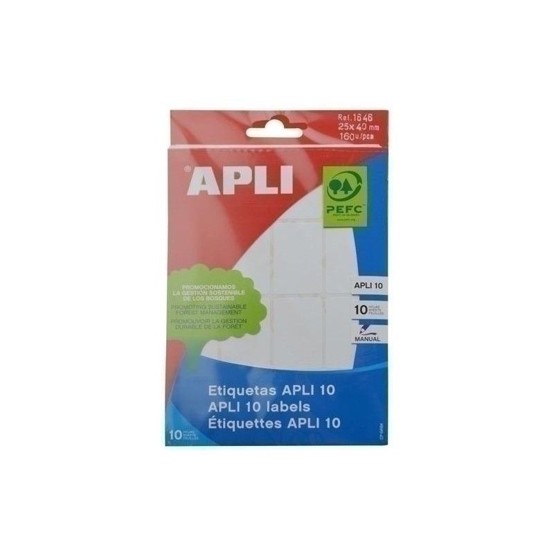 Etiquetas adhesivas apli 25x40mm 160 unidades Etiquetas adhesivas apli 25x40mm 160 unidades