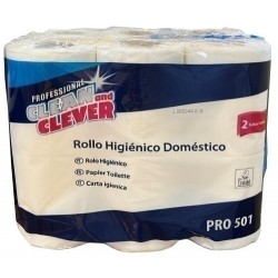Papel higiénico clean & clever doméstico 2 capas
