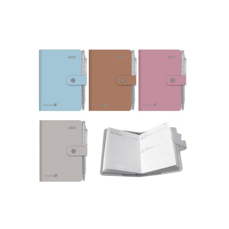 Mini agenda anual 2023 soft con broche y boli dp