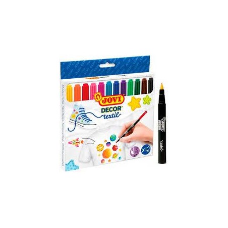 Estuche 12 rotuladores decor textil