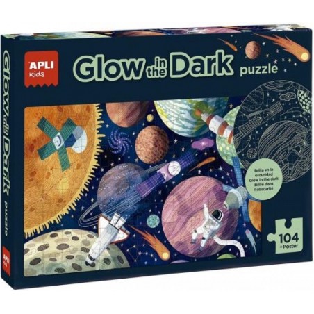 Puzzle apli sistema solar fluorescente 104 piezas