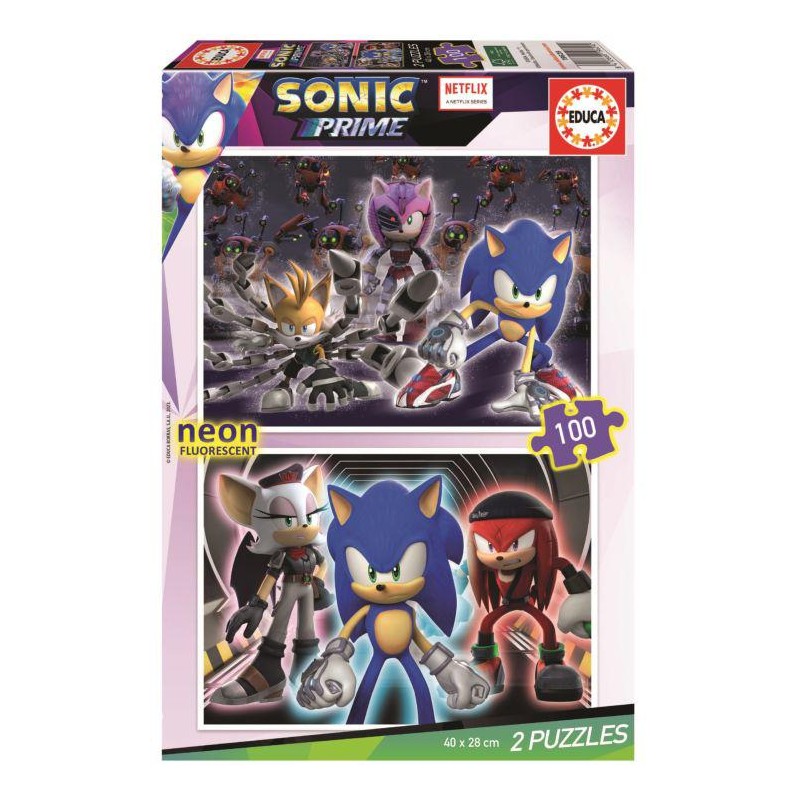 Puzzle educa sonic neon 2x100 piezas