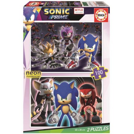 Puzzle educa sonic neon 2x100 piezas
