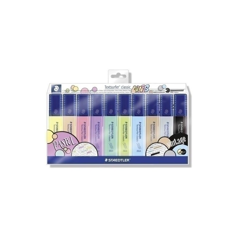 Estuche de 10 marcadires fluor staedtler pastel & 