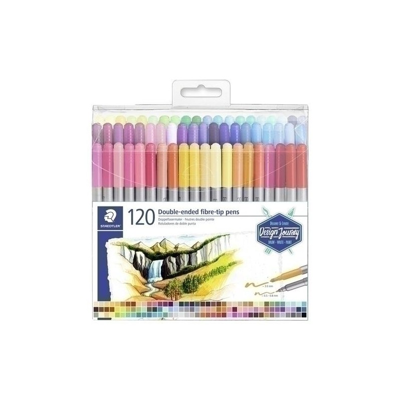 Estuche 120 rotuladores fibra staedtler doble punt Estuche 120 rotuladores fibra staedtler doble punt