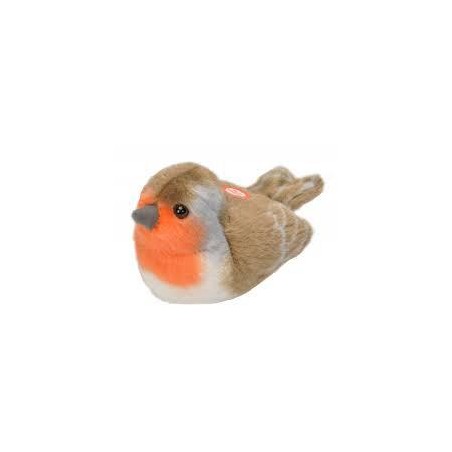 Peluche pájaro petirrojo con sonido