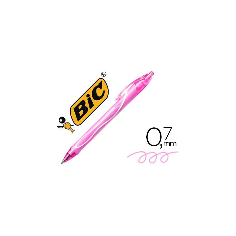 Boligrafo bic gelocity rosa