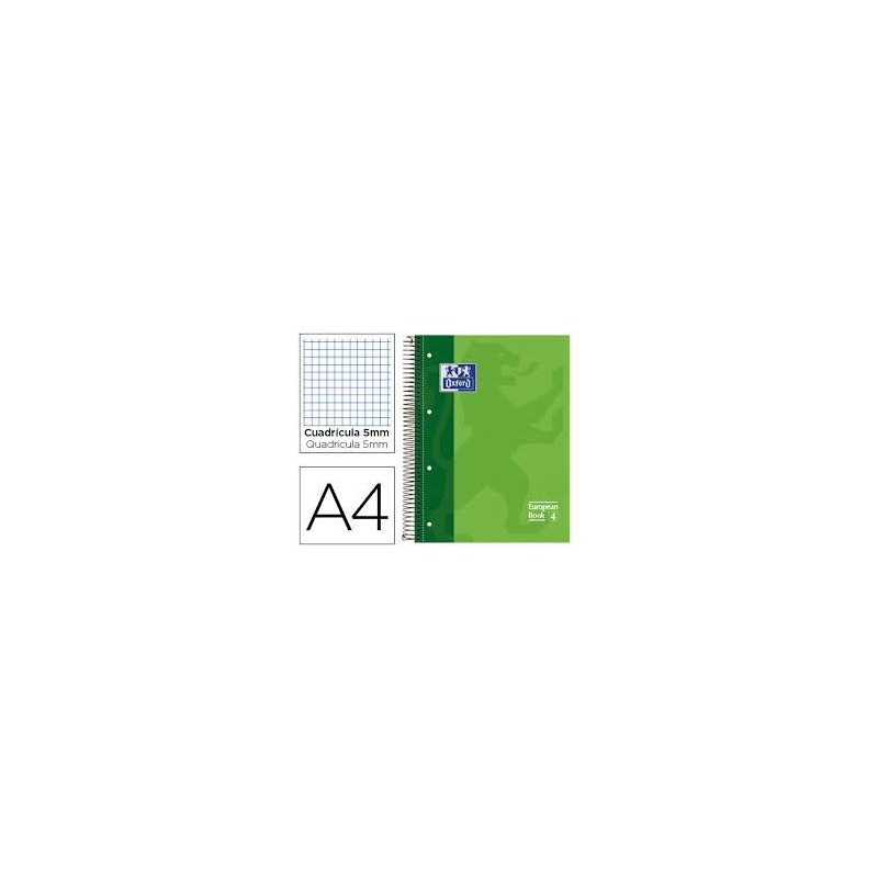 Bloc oxford A4 ebook 5x5 80h. 90gr. verde Bloc oxford A4 ebook 5x5 80h. 90gr. verde