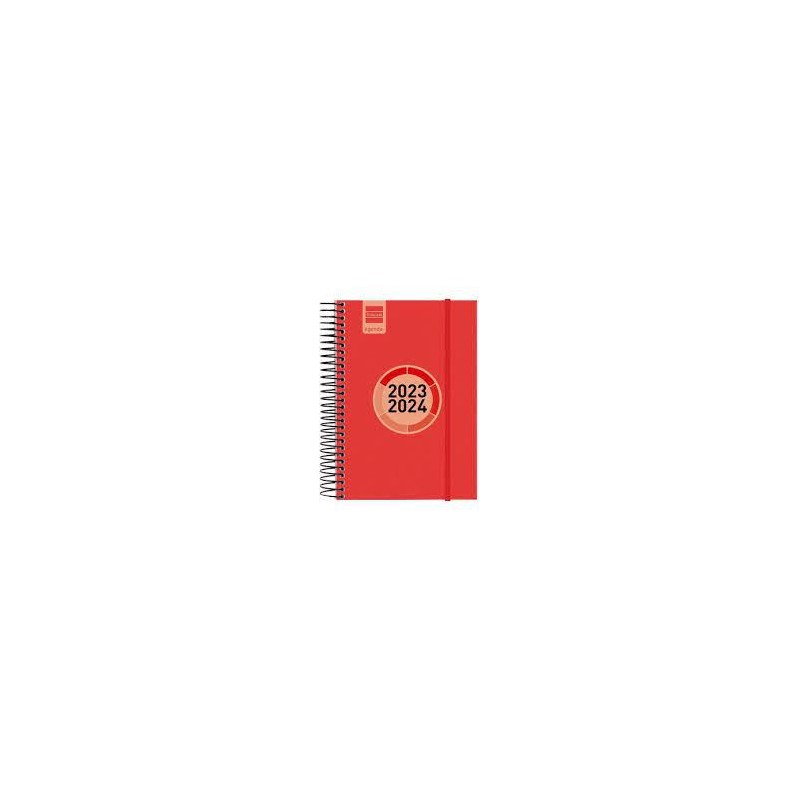 Agenda escolar finocam espiral label 8º d/p rojo