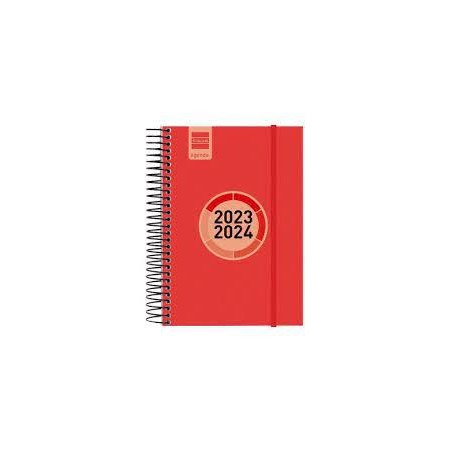 Agenda escolar finocam espiral label 8º d/p rojo
