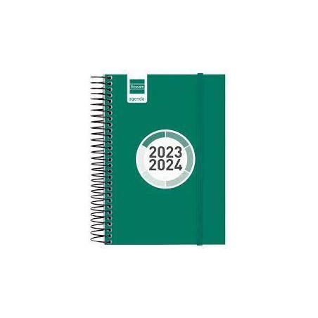 Agenda escolar finocam espiral color 8º d/p verde