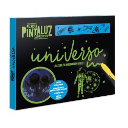 Pizarra pintaluz universo fluorescente