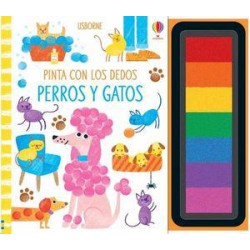 Perros y gatos. Pinta con los dedos