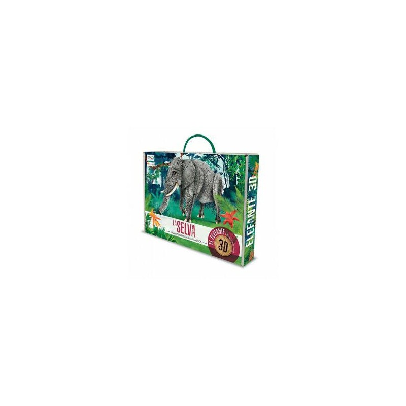 La selva 3D. El elefante libro + maqueta