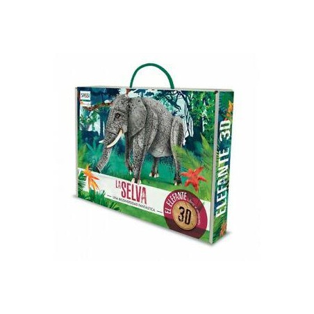 La selva 3D. El elefante libro + maqueta