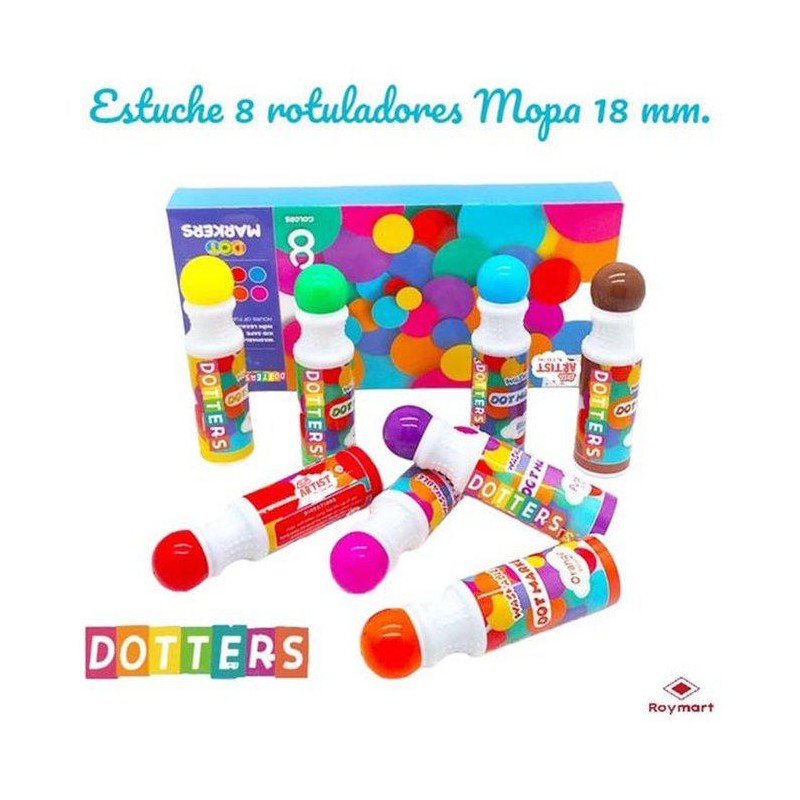 Estuche 8 colores dotters mopa mi primer marker