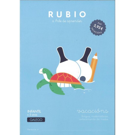 Cuaderno rubio vacacións 5 anos galego