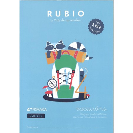 Cuaderno rubio vacacións 4º primaria galego