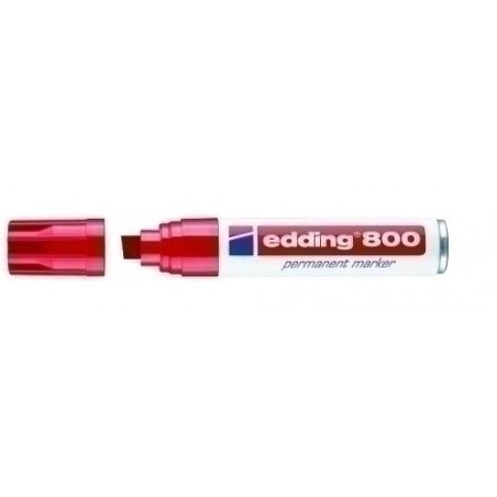 Rotulador permanente edding 800 rojo biselado