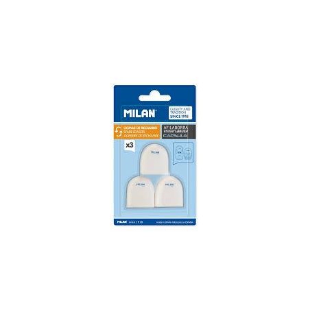Recambio 3 gomas milan para afilaborra
