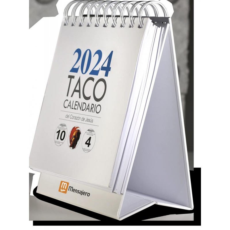 Taco calendario corazón de Jesús 2024 con peana Taco calendario corazón de Jesús 2024 con peana