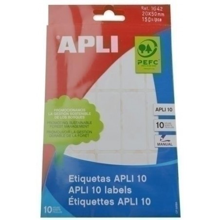 Etiquetas adhesivas apli 20x50mm 150 unidades