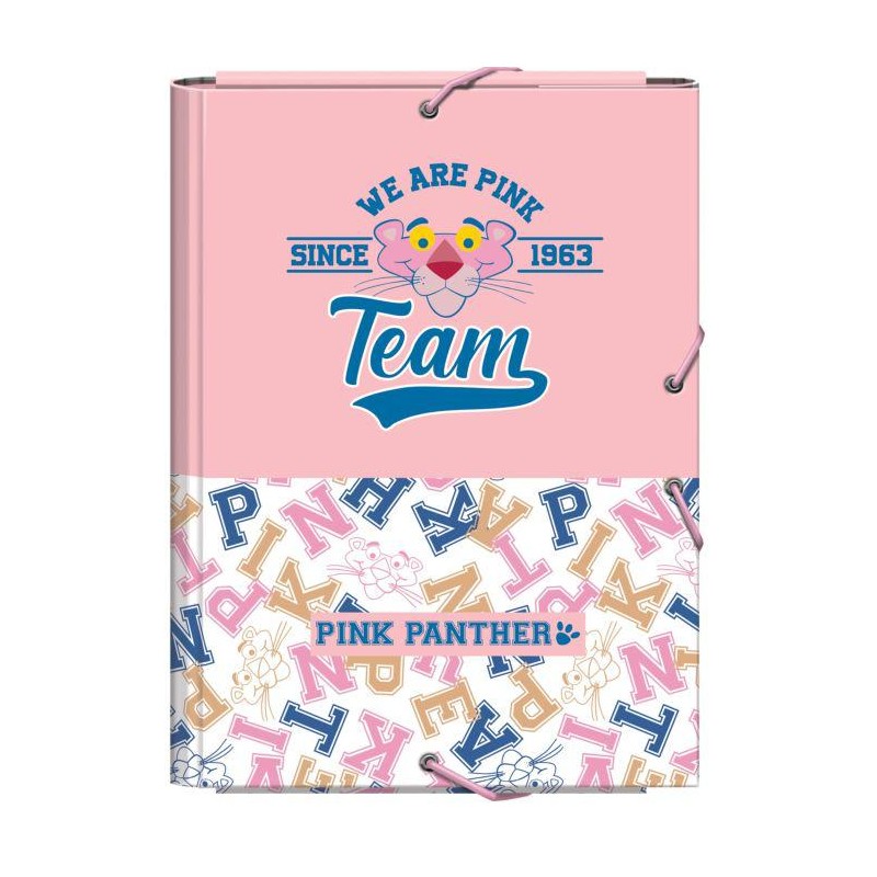 Carpeta gomas y solapas folio pink panther team