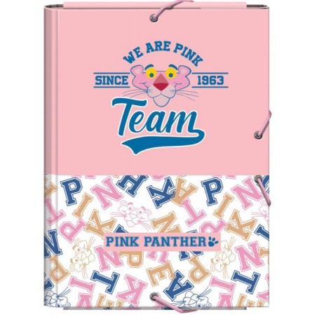 Carpeta gomas y solapas folio pink panther team